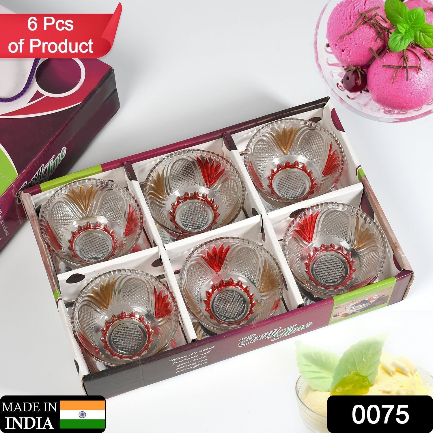 0075 Bowl Set 6pc Crockery Store Glass Bowls Set Serving Dry-Fruits, Sweets, Candy & Multiuse Bowl (6 pcs) DeoDap 0075 Bowl Set 6pc Crockery Store Glass Bowls Set Serving Dry-Fruits, Sweets, Candy & Multiuse Bowl (6 pcs) DeoDap
